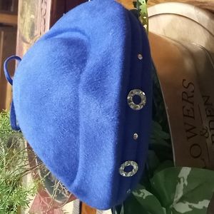 Beautiful Blue Vintage Wool Hat